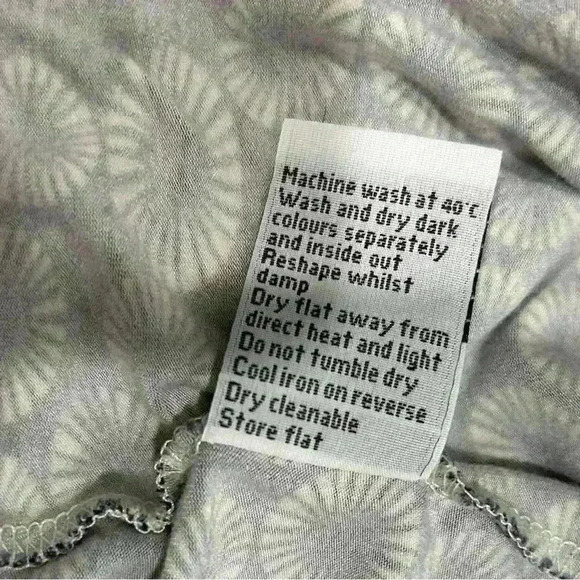 Boden Gray Floral Sunburst Pattern Midi Skirt Pull On Stretch Flare Size 12 - Picture 5 of 8